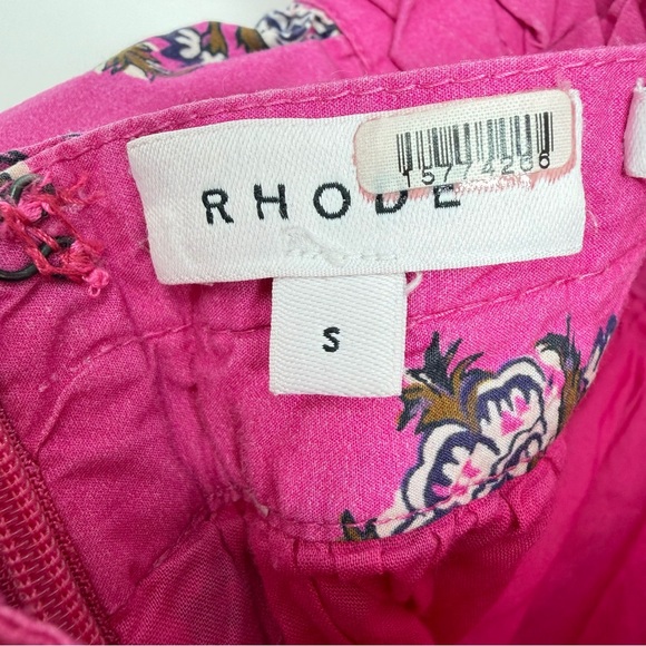 Rhode Salena Dress Cotton Marigold Flower Hot Pink Size S - Picture 8 of 8